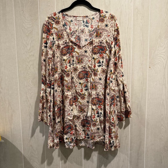 Altar’d State Boho Floral Tassel Tunic Top M - Picture 1 of 6